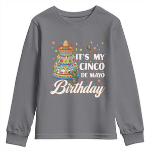 Funny Cinco De Mayo Birthday Youth Sweatshirt Mexican Fiesta Theme Party TS12 Charcoal Print Your Wear