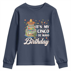 Funny Cinco De Mayo Birthday Youth Sweatshirt Mexican Fiesta Theme Party TS12 Navy Print Your Wear