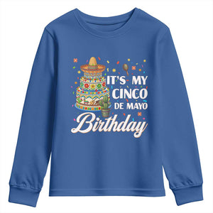 Funny Cinco De Mayo Birthday Youth Sweatshirt Mexican Fiesta Theme Party TS12 Royal Blue Print Your Wear
