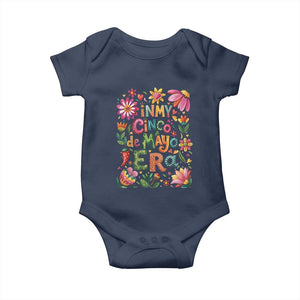 Trendy Floral Fiesta Celebration Baby Onesie In My Cinco De Mayo Era TS12 Navy Print Your Wear