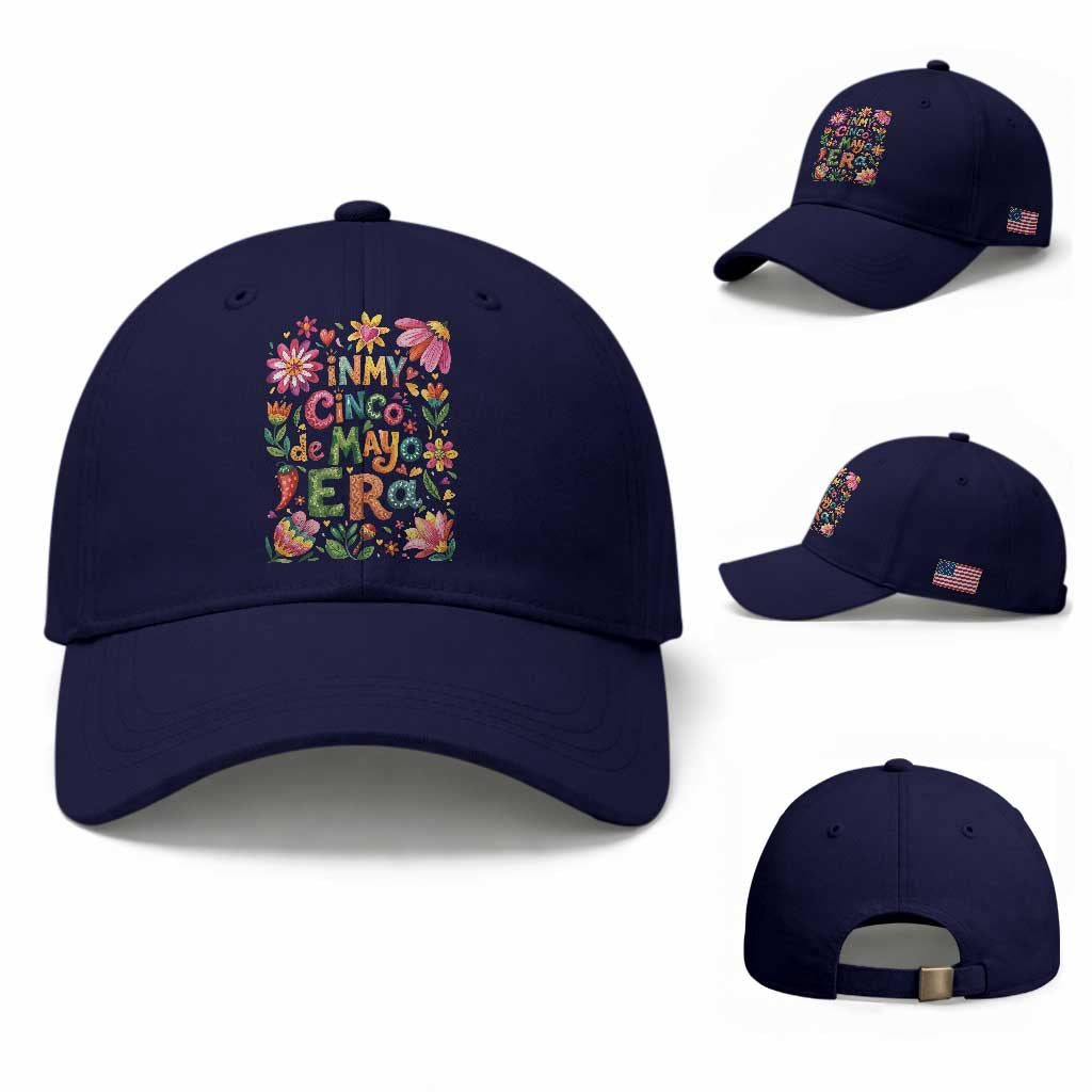 Trendy Floral Fiesta Celebration Baseball Cap In My Cinco De Mayo Era TS12 Baseball Cap Universal Fit Dark Blue Print Your Wear