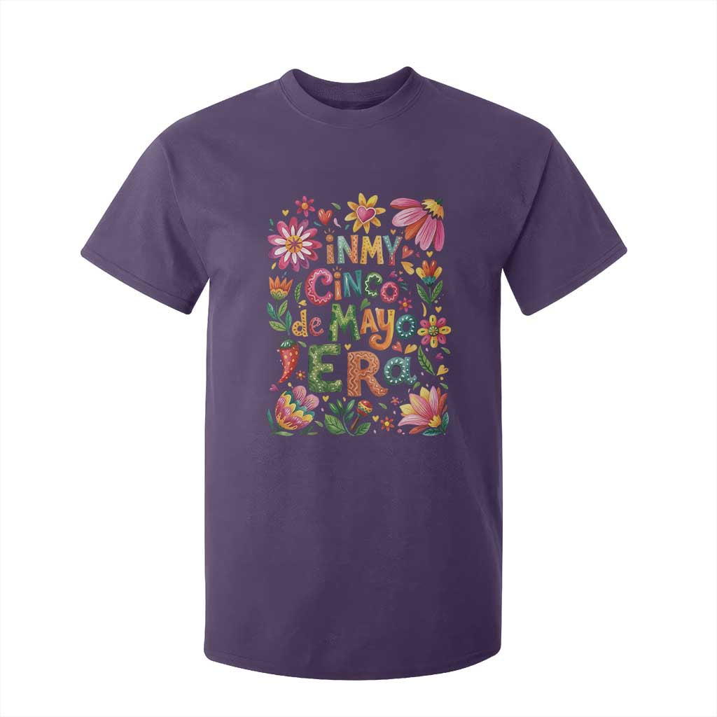 Trendy Floral Fiesta Celebration T Shirt For Kid In My Cinco De Mayo Era TS12 Purple Print Your Wear