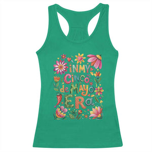 Trendy Floral Fiesta Celebration Racerback Tank Top In My Cinco De Mayo Era TS12 Irish Green Print Your Wear