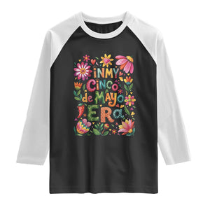 Trendy Floral Fiesta Celebration Raglan Shirt In My Cinco De Mayo Era TS12 Black White Print Your Wear
