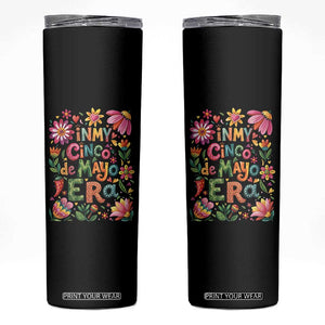 Trendy Floral Fiesta Celebration Skinny Tumbler In My Cinco De Mayo Era TS12 Black Print Your Wear