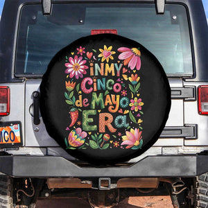 Trendy Floral Fiesta Celebration Spare Tire Cover In My Cinco De Mayo Era TS12 No hole Black Print Your Wear