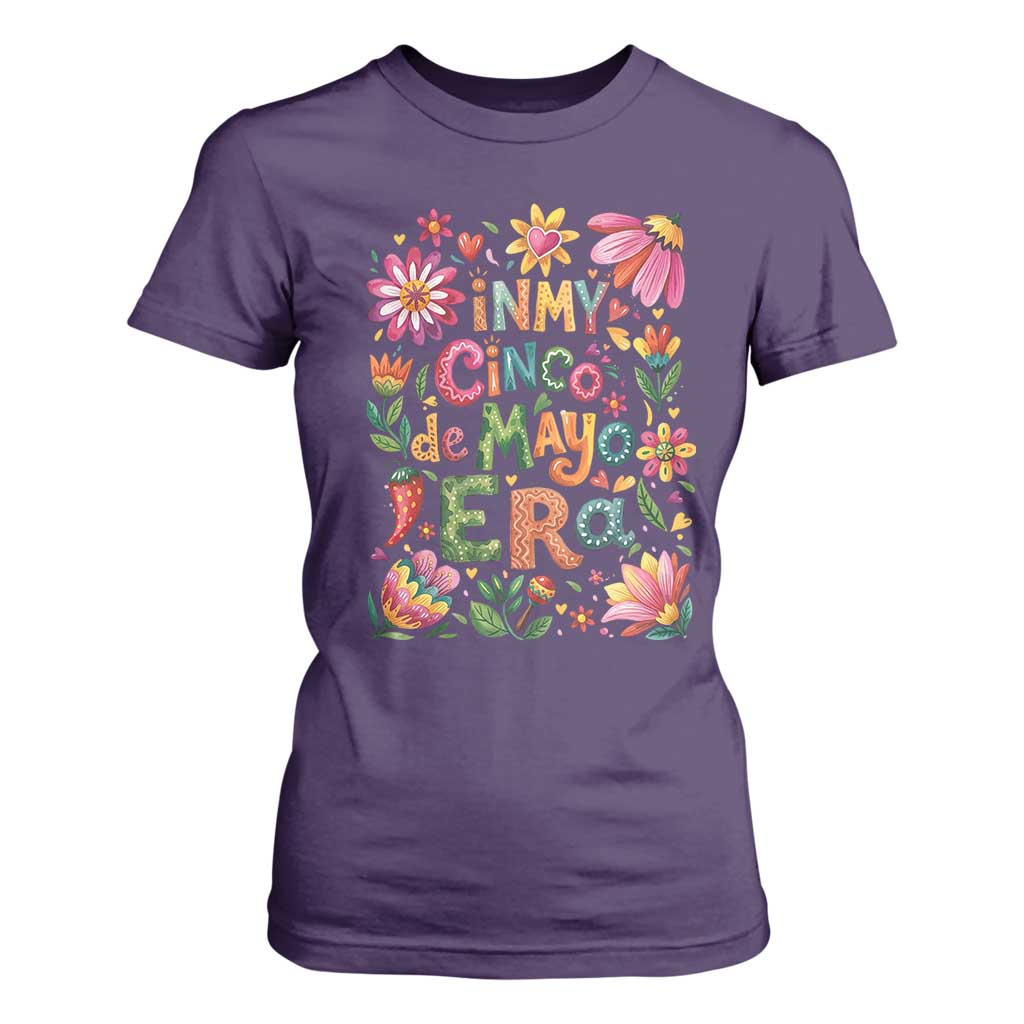 Trendy Floral Fiesta Celebration T Shirt For Women In My Cinco De Mayo Era TS12 Purple Print Your Wear