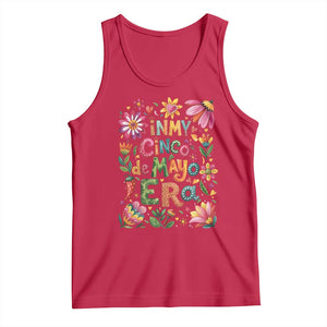 Trendy Floral Fiesta Celebration Tank Top In My Cinco De Mayo Era TS12 Red Print Your Wear