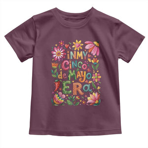 Trendy Floral Fiesta Celebration Toddler T Shirt In My Cinco De Mayo Era TS12 Maroon Print Your Wear