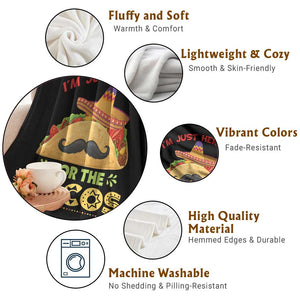 Funny Cinco De Mayo Taco Throw Blanket Just Here For The Tacos TS12 Print Your Wear