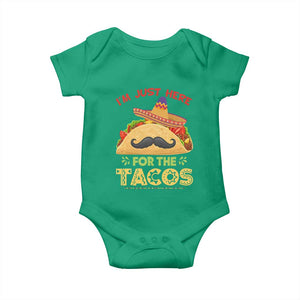 Funny Cinco De Mayo Taco Baby Onesie Just Here For The Tacos TS12 Irish Green Print Your Wear