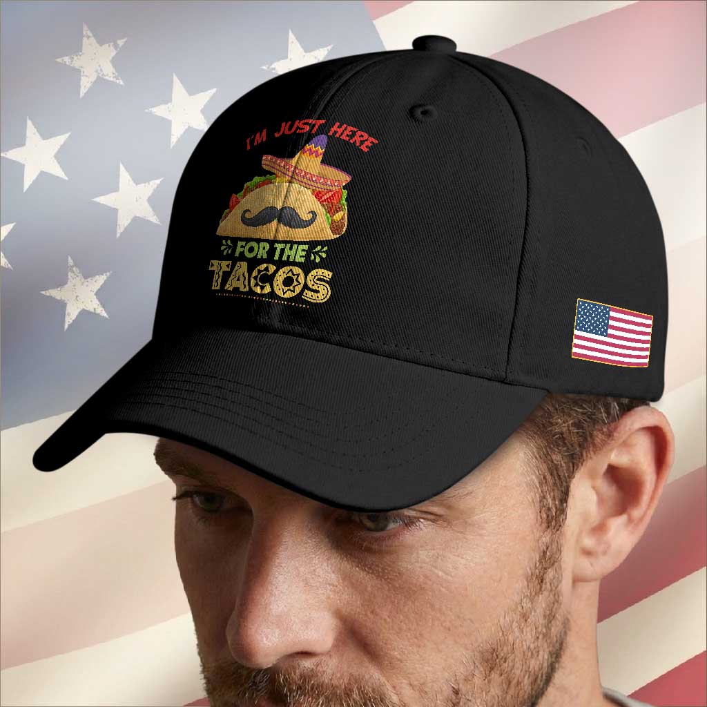 Funny Cinco De Mayo Taco Baseball Cap Just Here For The Tacos TS12 Print Your Wear