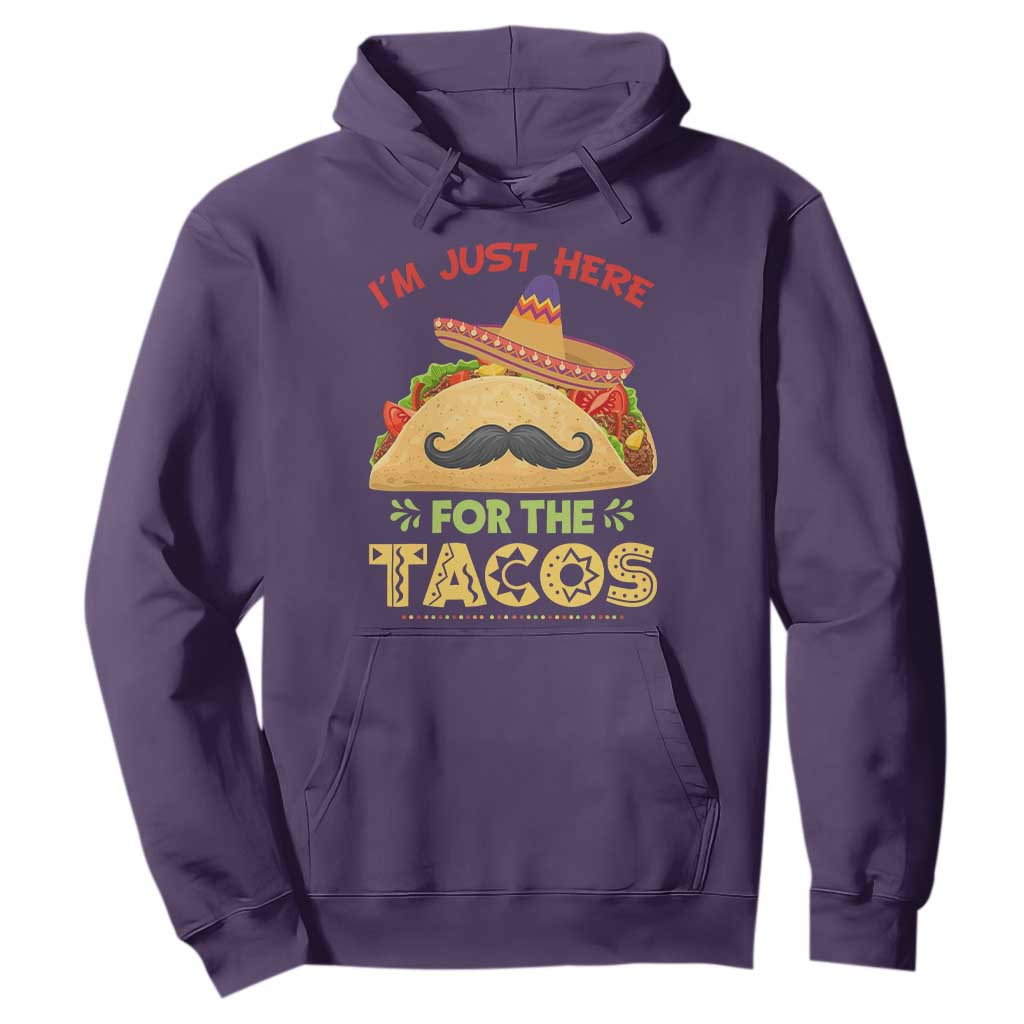 Funny Cinco De Mayo Taco Hoodie Just Here For The Tacos TS12 Purple Print Your Wear