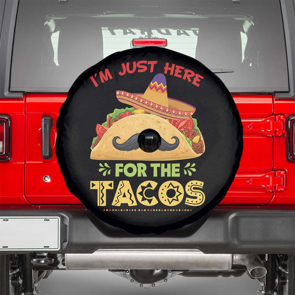 Funny Cinco De Mayo Taco Spare Tire Cover Just Here For The Tacos TS12 Black Print Your Wear