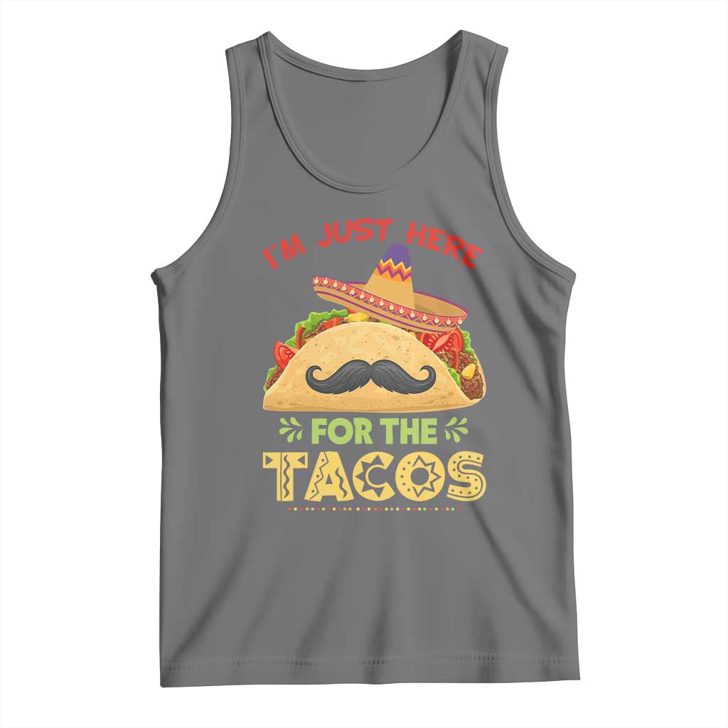 Funny Cinco De Mayo Taco Tank Top Just Here For The Tacos TS12 Black Heather Print Your Wear