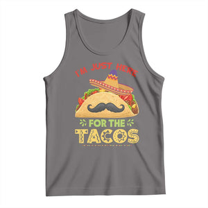 Funny Cinco De Mayo Taco Tank Top Just Here For The Tacos TS12 Deep Heather Print Your Wear