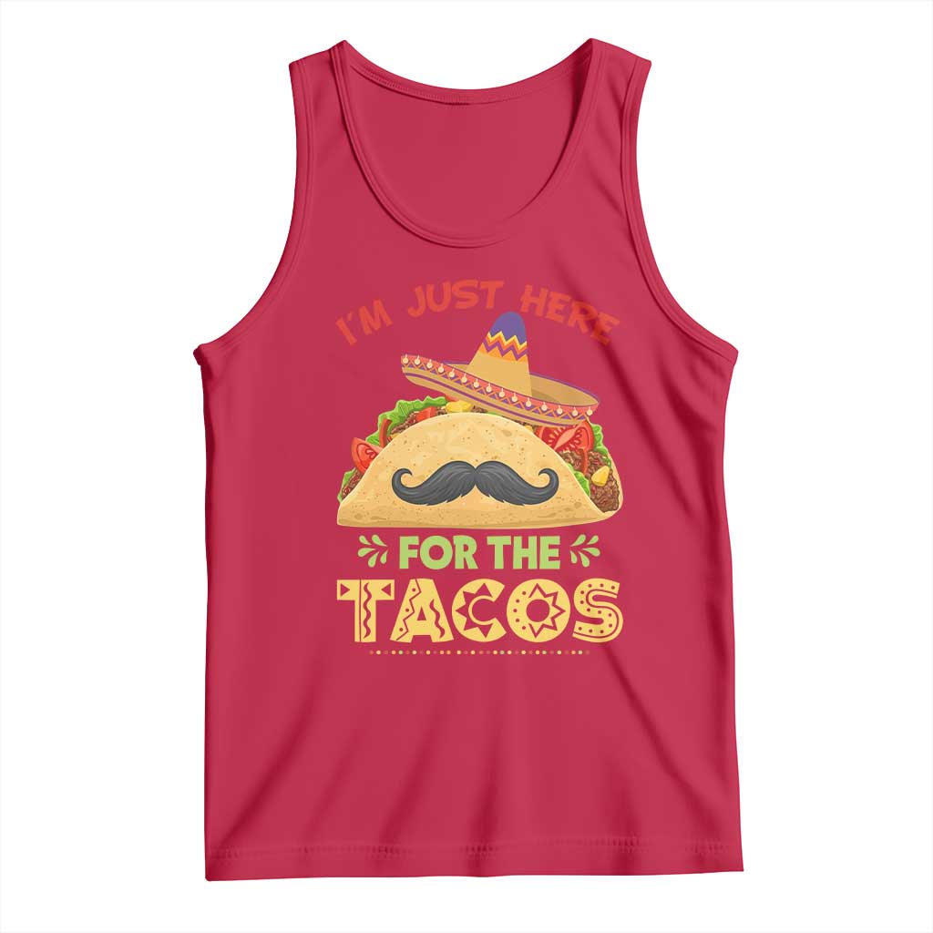 Funny Cinco De Mayo Taco Tank Top Just Here For The Tacos TS12 Red Print Your Wear