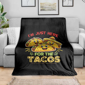 Funny Cinco De Mayo Just Here For The Tacos Throw Blanket Taco Lover Gift TS12 Print Your Wear