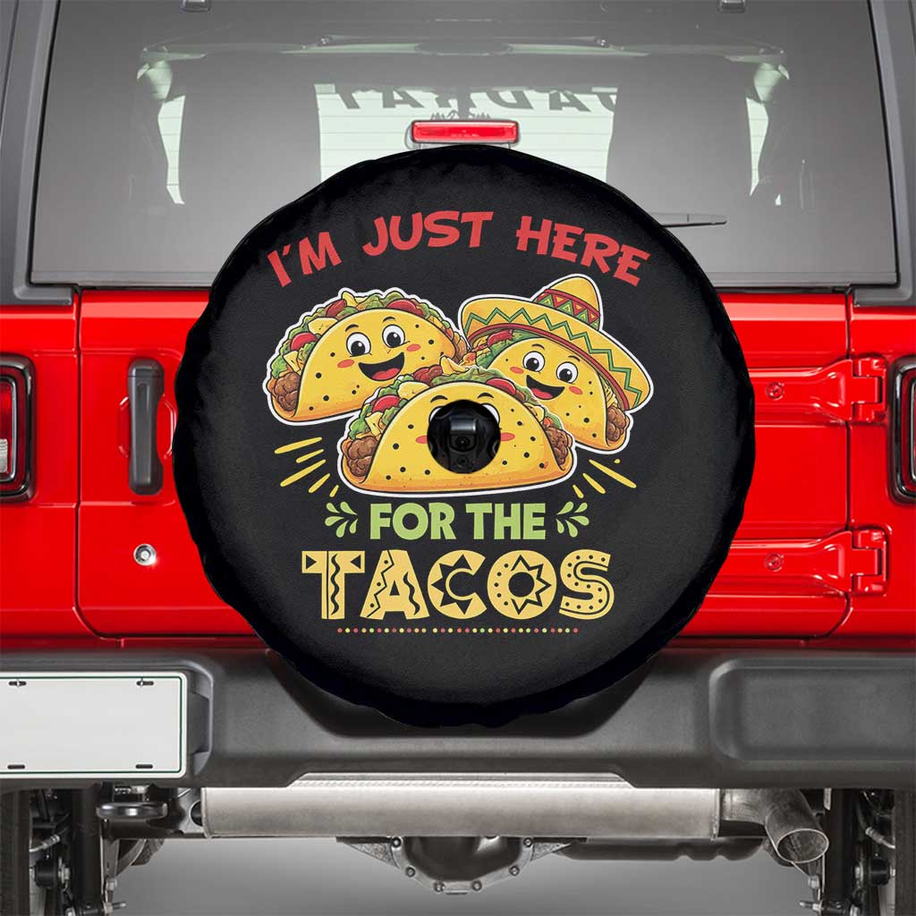 Funny Cinco De Mayo Just Here For The Tacos Spare Tire Cover Taco Lover Gift TS12 Black Print Your Wear