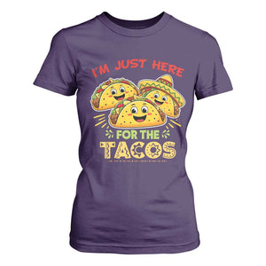 Funny Cinco De Mayo Just Here For The Tacos T Shirt For Women Taco Lover Gift TS12 Purple Print Your Wear