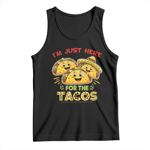 Funny Cinco De Mayo Just Here For The Tacos Tank Top Taco Lover Gift TS12 Black Print Your Wear