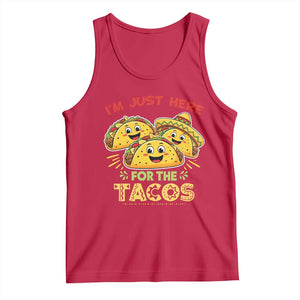 Funny Cinco De Mayo Just Here For The Tacos Tank Top Taco Lover Gift TS12 Red Print Your Wear