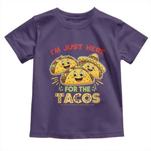 Funny Cinco De Mayo Just Here For The Tacos Toddler T Shirt Taco Lover Gift TS12 Purple Print Your Wear
