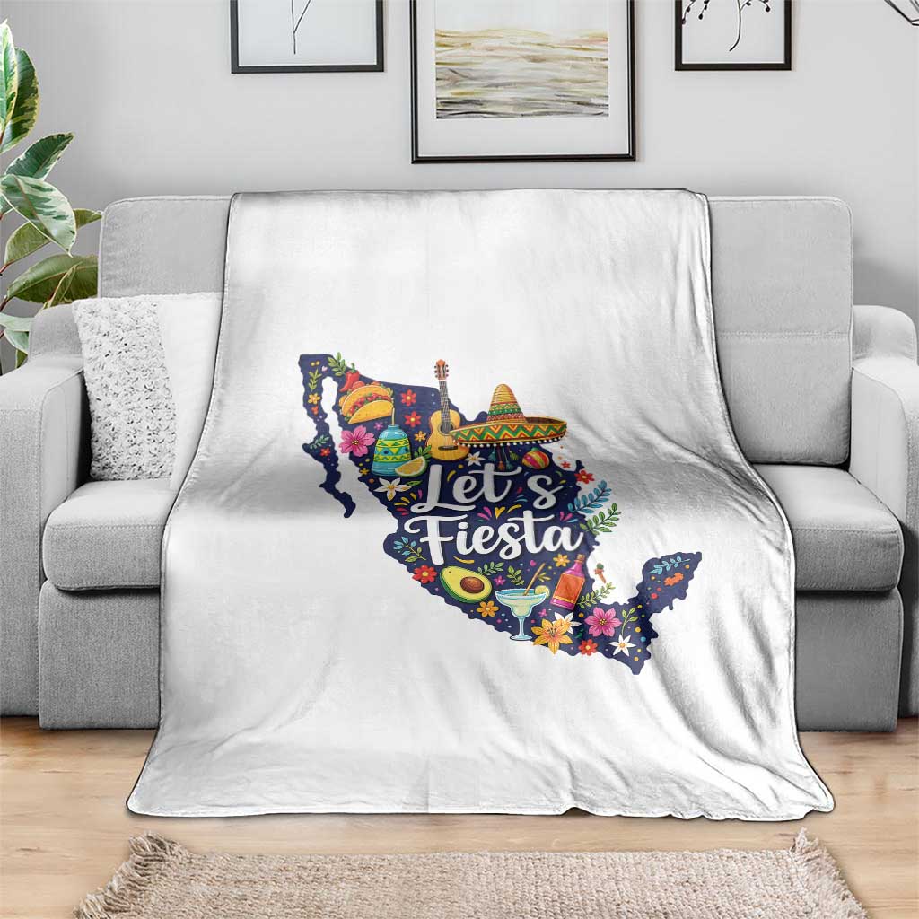 Cinco De Mayo Party Mexican Map Throw Blanket Lets Fiesta TS12 Print Your Wear
