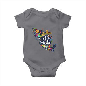 Cinco De Mayo Party Mexican Map Baby Onesie Lets Fiesta TS12 Charcoal Print Your Wear
