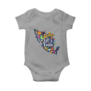 Cinco De Mayo Party Mexican Map Baby Onesie Lets Fiesta TS12 Sport Gray Print Your Wear
