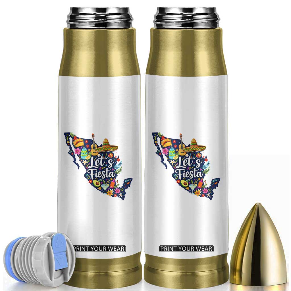 Cinco De Mayo Party Mexican Map Bullet Tumbler Lets Fiesta TS12 White Print Your Wear
