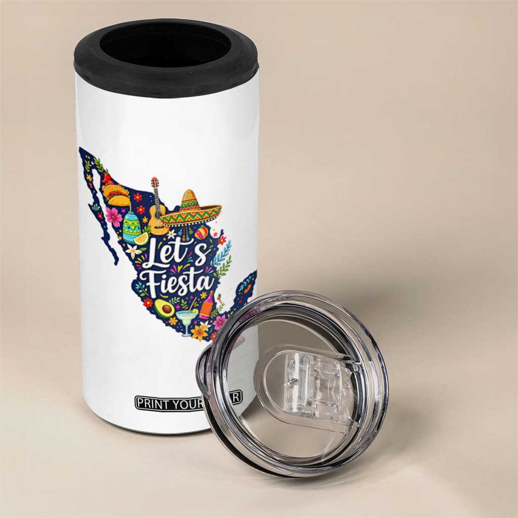 Cinco De Mayo Party Mexican Map 4 in 1 Can Cooler Tumbler Lets Fiesta TS12 Print Your Wear