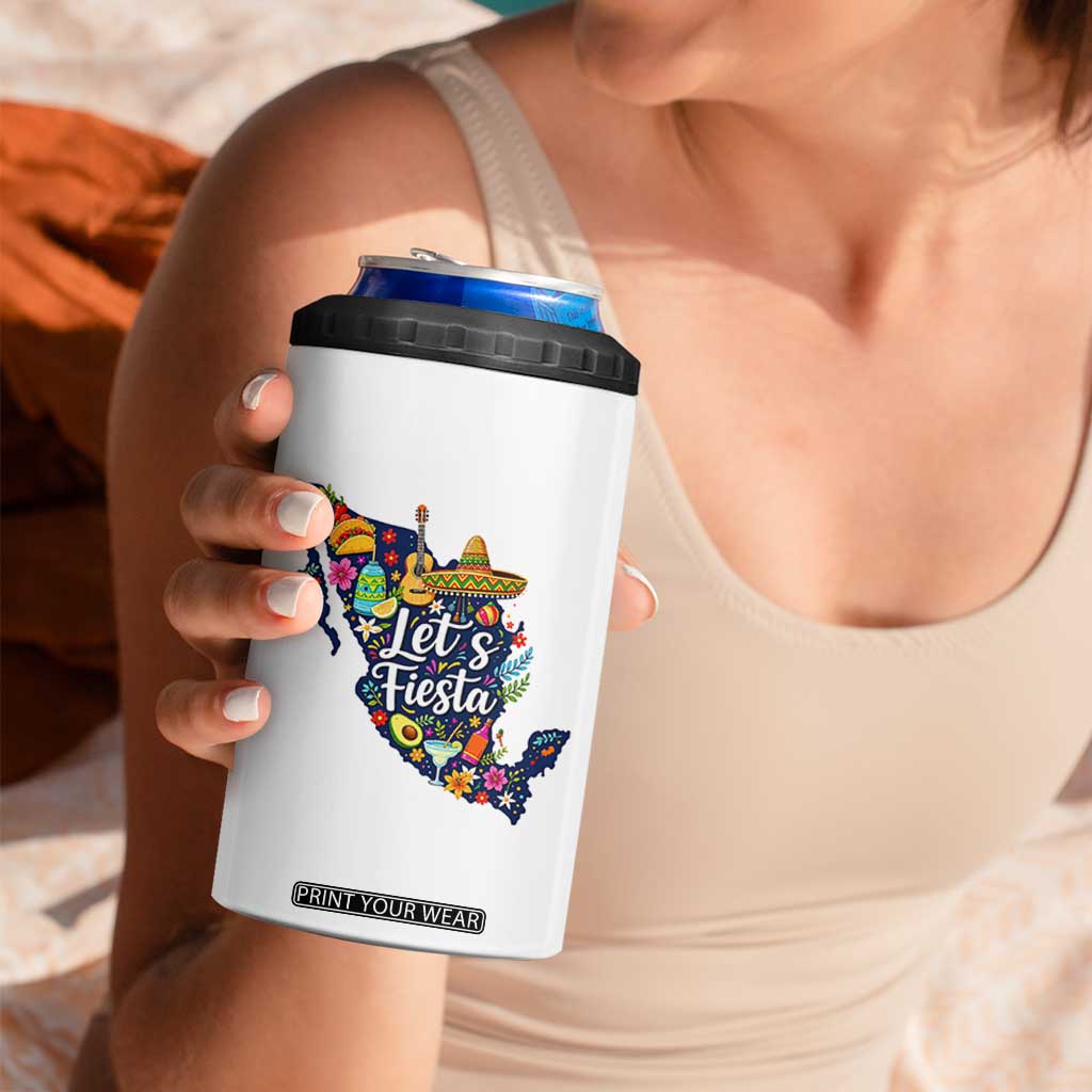 Cinco De Mayo Party Mexican Map 4 in 1 Can Cooler Tumbler Lets Fiesta TS12 Print Your Wear