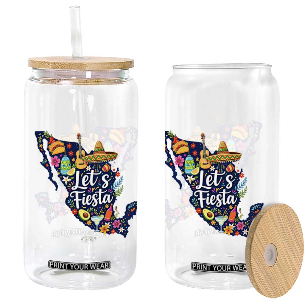 Cinco De Mayo Party Mexican Map Glass Can Lets Fiesta TS12 Print Your Wear