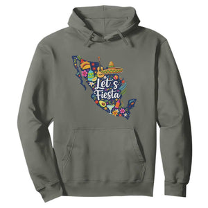 Cinco De Mayo Party Mexican Map Hoodie Lets Fiesta TS12 Military Green Print Your Wear