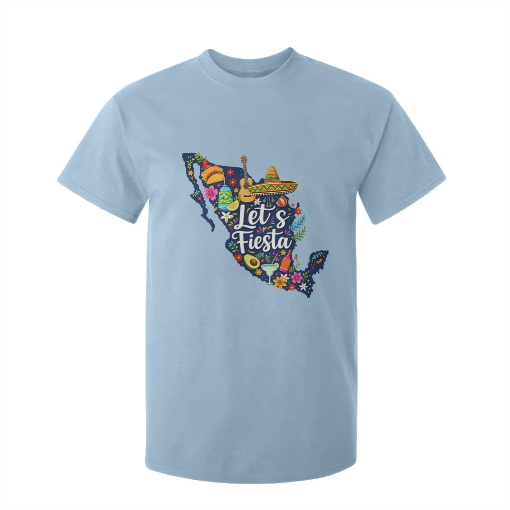 Cinco De Mayo Party Mexican Map T Shirt For Kid Lets Fiesta TS12 Light Blue Print Your Wear