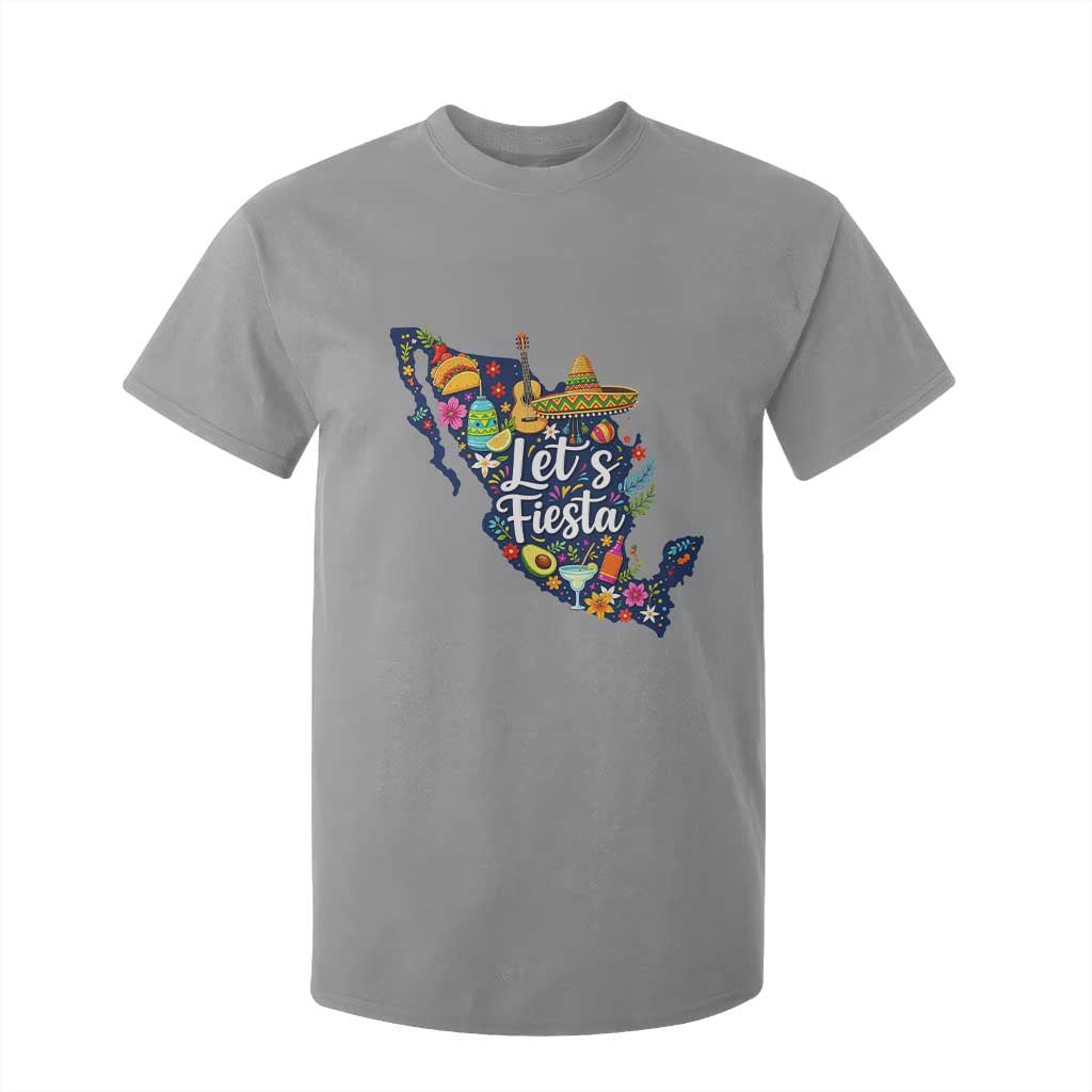 Cinco De Mayo Party Mexican Map T Shirt For Kid Lets Fiesta TS12 Sport Gray Print Your Wear