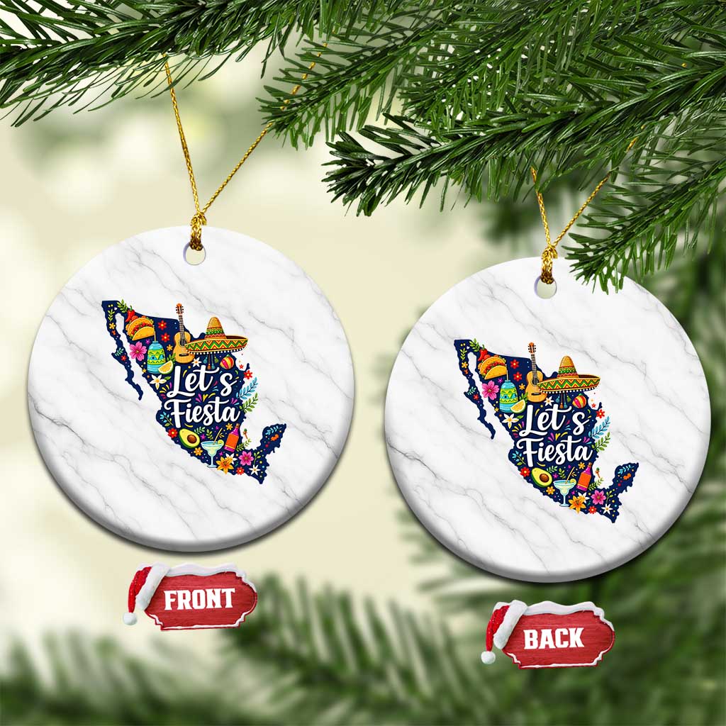 Cinco De Mayo Party Mexican Map Ceramic Ornament Lets Fiesta TS12 1pc White Marble Print Your Wear