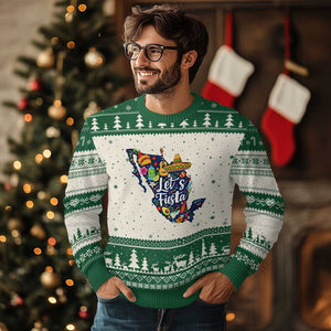 Cinco De Mayo Party Mexican Map Ugly Christmas Sweater Lets Fiesta TS12 Beige Green Print Your Wear