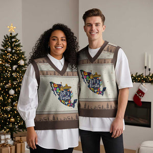 Cinco De Mayo Party Mexican Map V-Neck Knit Sweater Vest Lets Fiesta TS12 Mocha Mousse Print Your Wear