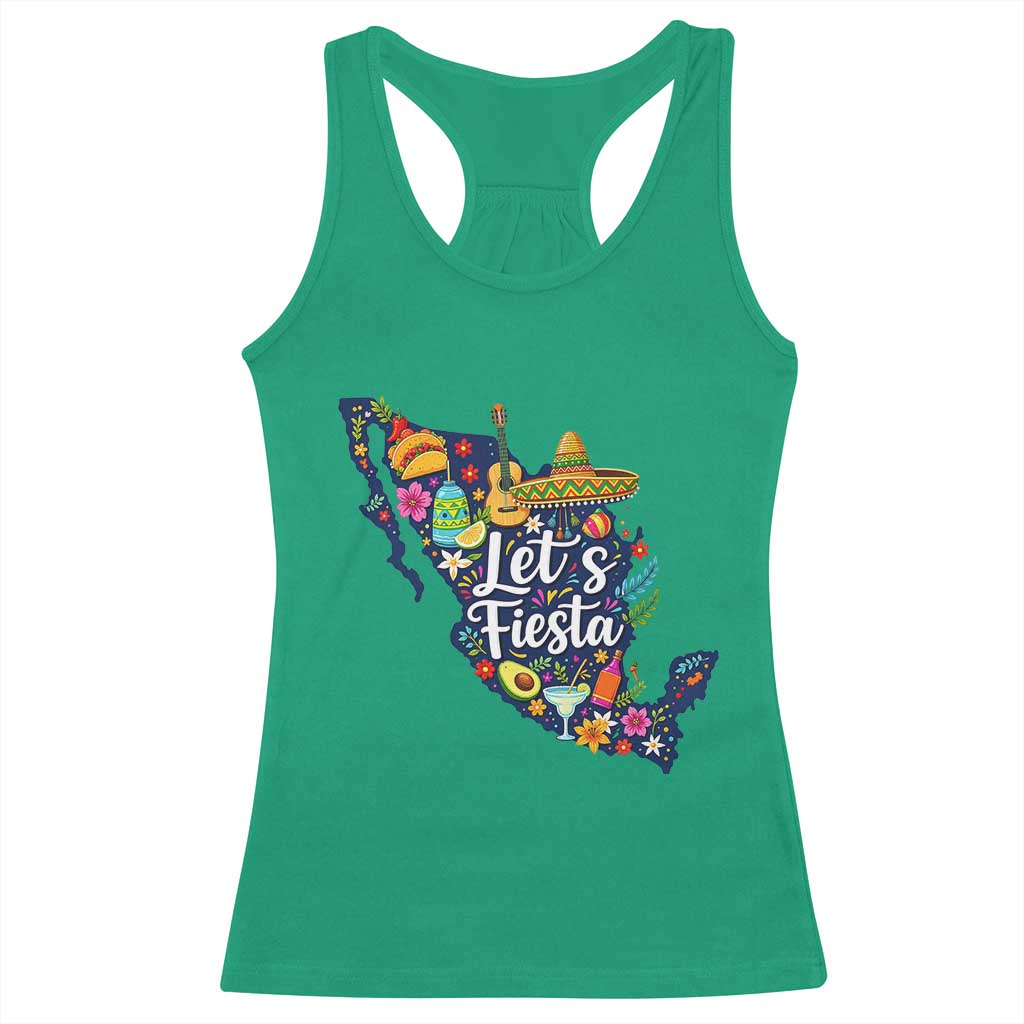 Cinco De Mayo Party Mexican Map Racerback Tank Top Lets Fiesta TS12 Irish Green Print Your Wear