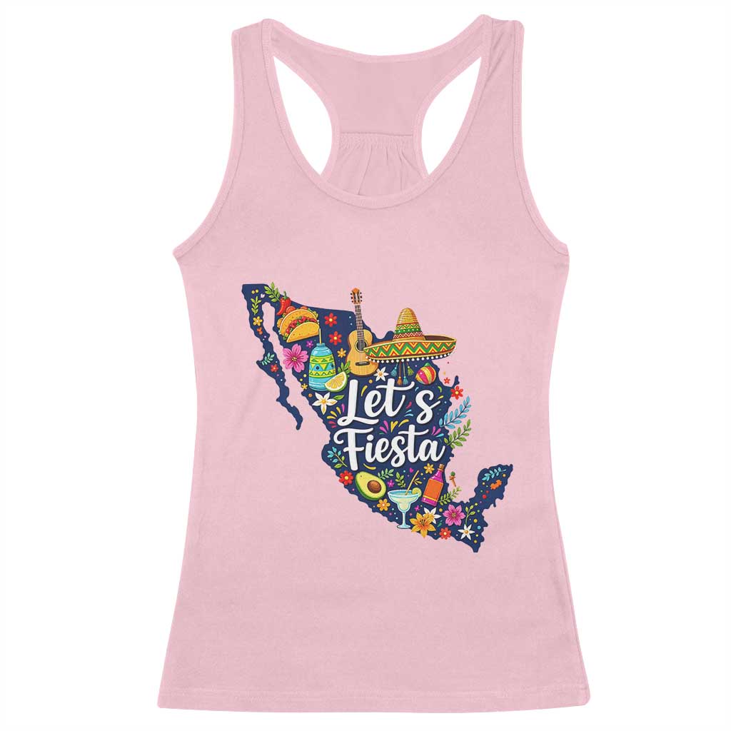Cinco De Mayo Party Mexican Map Racerback Tank Top Lets Fiesta TS12 Light Pink Print Your Wear