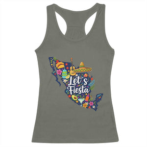 Cinco De Mayo Party Mexican Map Racerback Tank Top Lets Fiesta TS12 Military Green Print Your Wear