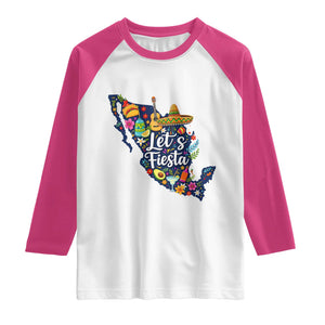 Cinco De Mayo Party Mexican Map Raglan Shirt Lets Fiesta TS12 White Heliconia Print Your Wear