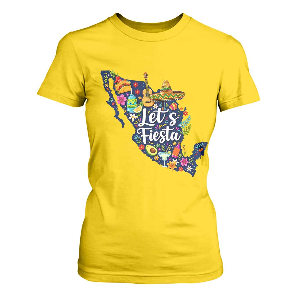 Cinco De Mayo Party Mexican Map T Shirt For Women Lets Fiesta TS12 Daisy Print Your Wear