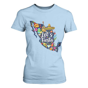 Cinco De Mayo Party Mexican Map T Shirt For Women Lets Fiesta TS12 Light Blue Print Your Wear