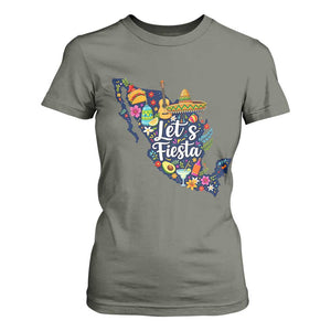 Cinco De Mayo Party Mexican Map T Shirt For Women Lets Fiesta TS12 Military Green Print Your Wear