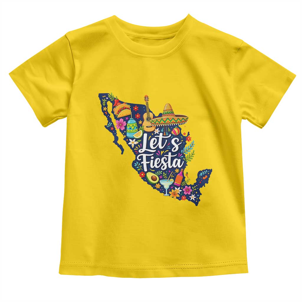 Cinco De Mayo Party Mexican Map Toddler T Shirt Lets Fiesta TS12 Daisy Print Your Wear