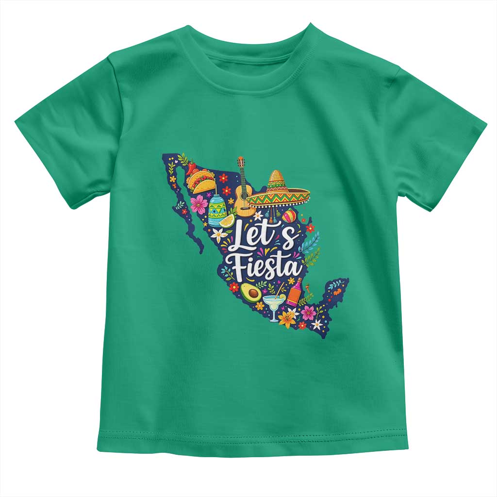 Cinco De Mayo Party Mexican Map Toddler T Shirt Lets Fiesta TS12 Irish Green Print Your Wear