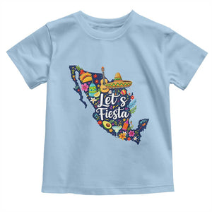 Cinco De Mayo Party Mexican Map Toddler T Shirt Lets Fiesta TS12 Light Blue Print Your Wear